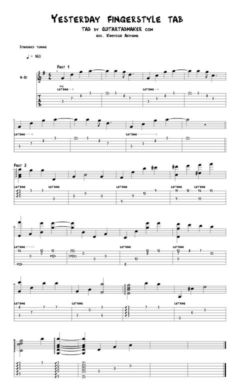 Arranged by Tomohisa Kumagai. . Fingerstyle guitar tabs pdf free